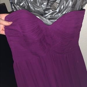 Beautiful deep purple bridesmaid / wedding dress